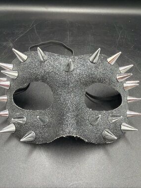 Unisex Steampunk Masquerade Mask Spike Metallic Black